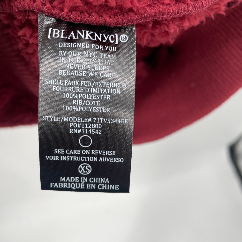 EVEREVE BLANKNYC NWT Cozy Full Zip Hoodie Sweatshirt Jacket in Red // XS - Picture 9 of 10
